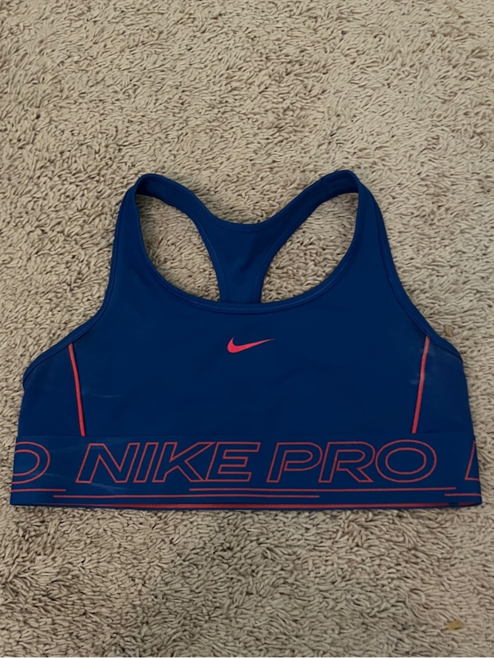 Nike Royal Blue with Pink Accent Racerback Sports Bra